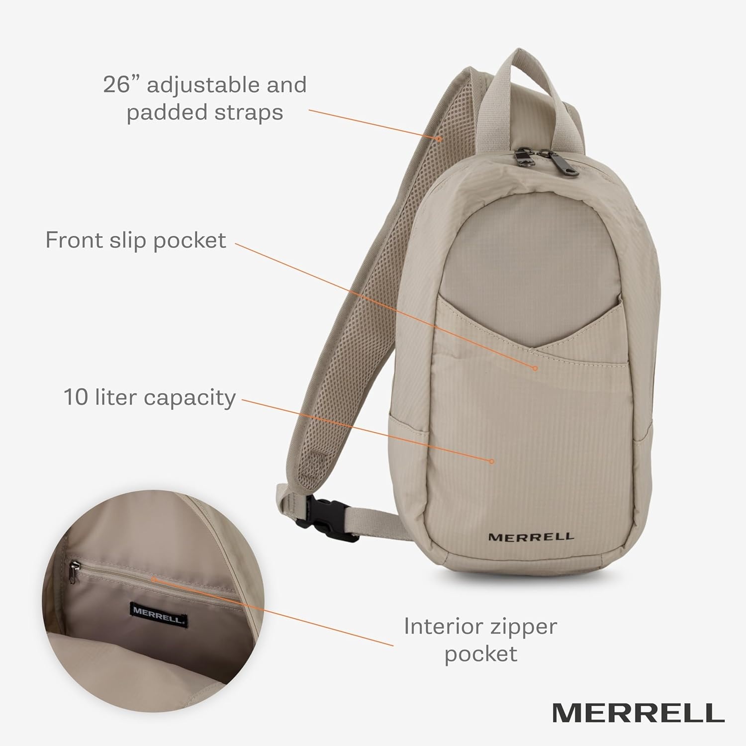 image:imageMerrell Womens Eclipse Sling Bag StoneStone