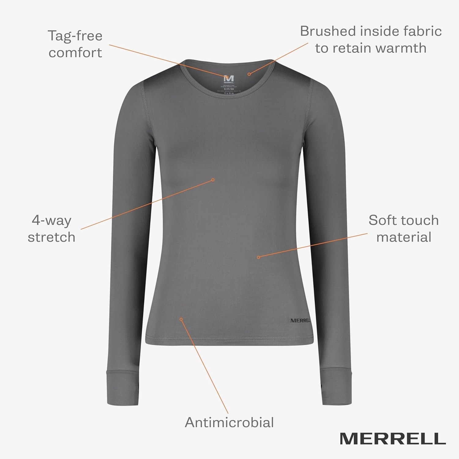image:imageMerrell Womens Juniper Base Layer TopAsphalt
