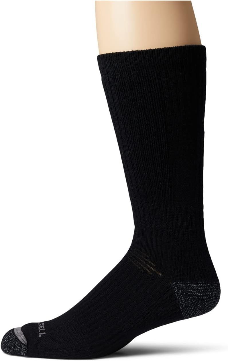 image:imageMerrell unisexadult Mens and Womens Merino Wool Tactical Crew Socks Arch Support Band and Moisture ManagementBlack