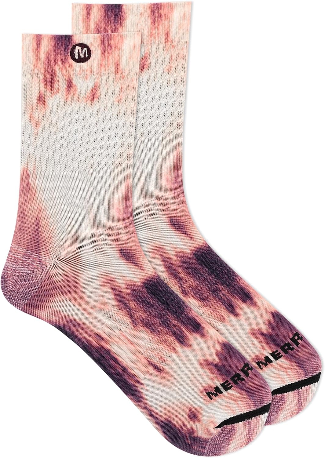 image:imageMerrell unisexadult Mens and Womens Trail Running Lightweight Socks Antislip Heel and Breathable MeshMid Crew Burgundy