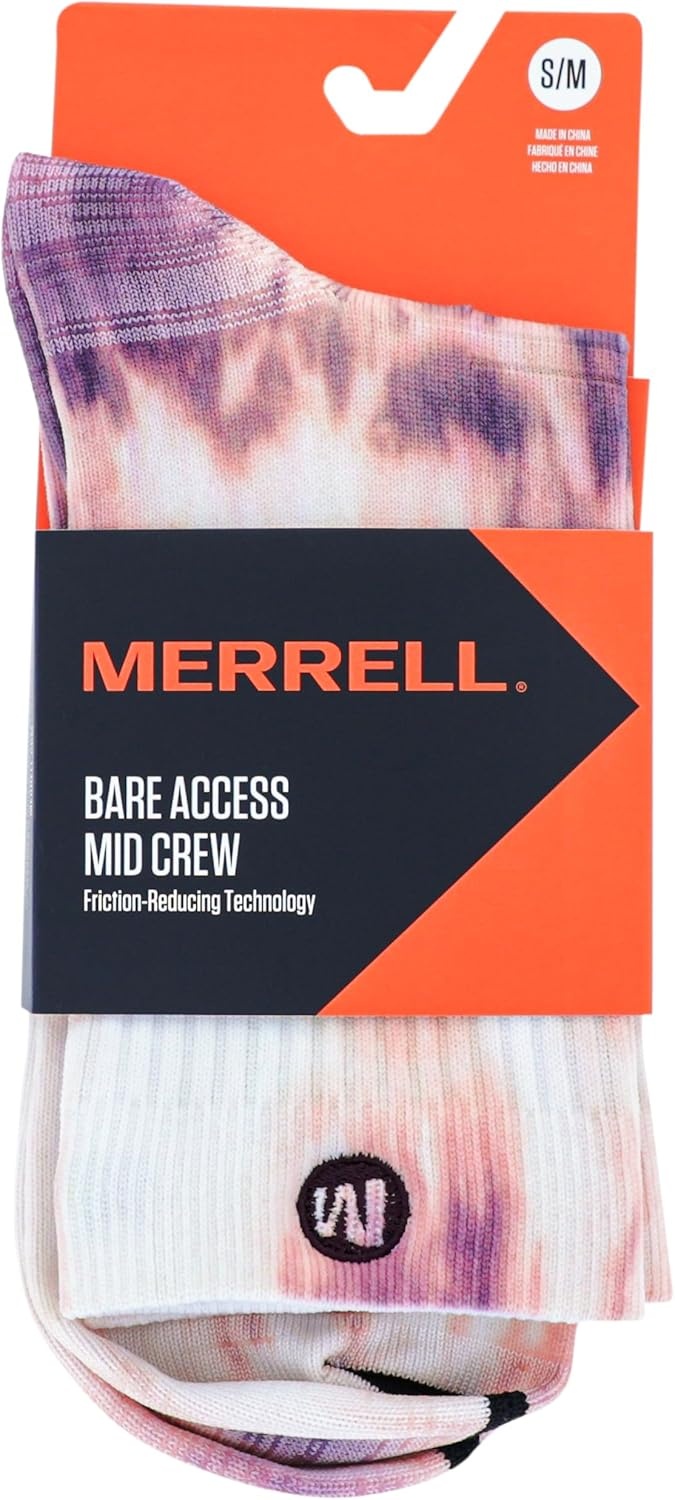 image:imageMerrell unisexadult Mens and Womens Trail Running Lightweight Socks Antislip Heel and Breathable MeshMid Crew Burgundy