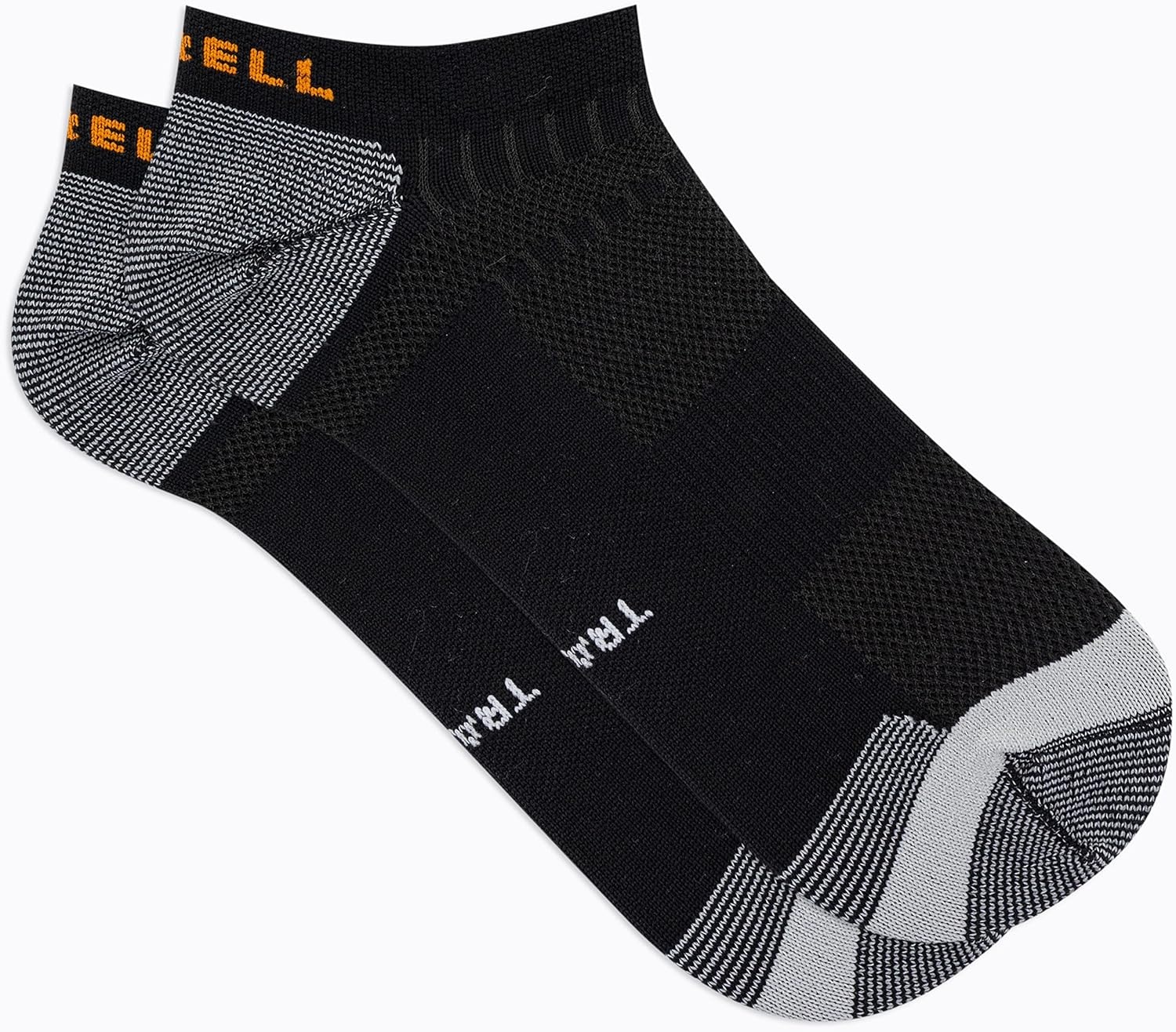 image:imageMerrell unisexadult Mens and Womens Trail Running Lightweight Socks Antislip Heel and Breathable MeshNo Show Black