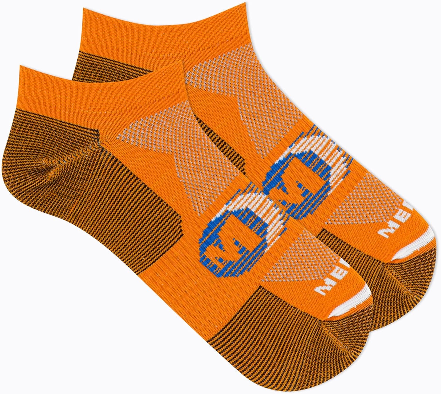 image:imageMerrell unisexadult Mens and Womens Trail Running Lightweight Socks Antislip Heel and Breathable MeshNo Show Orange