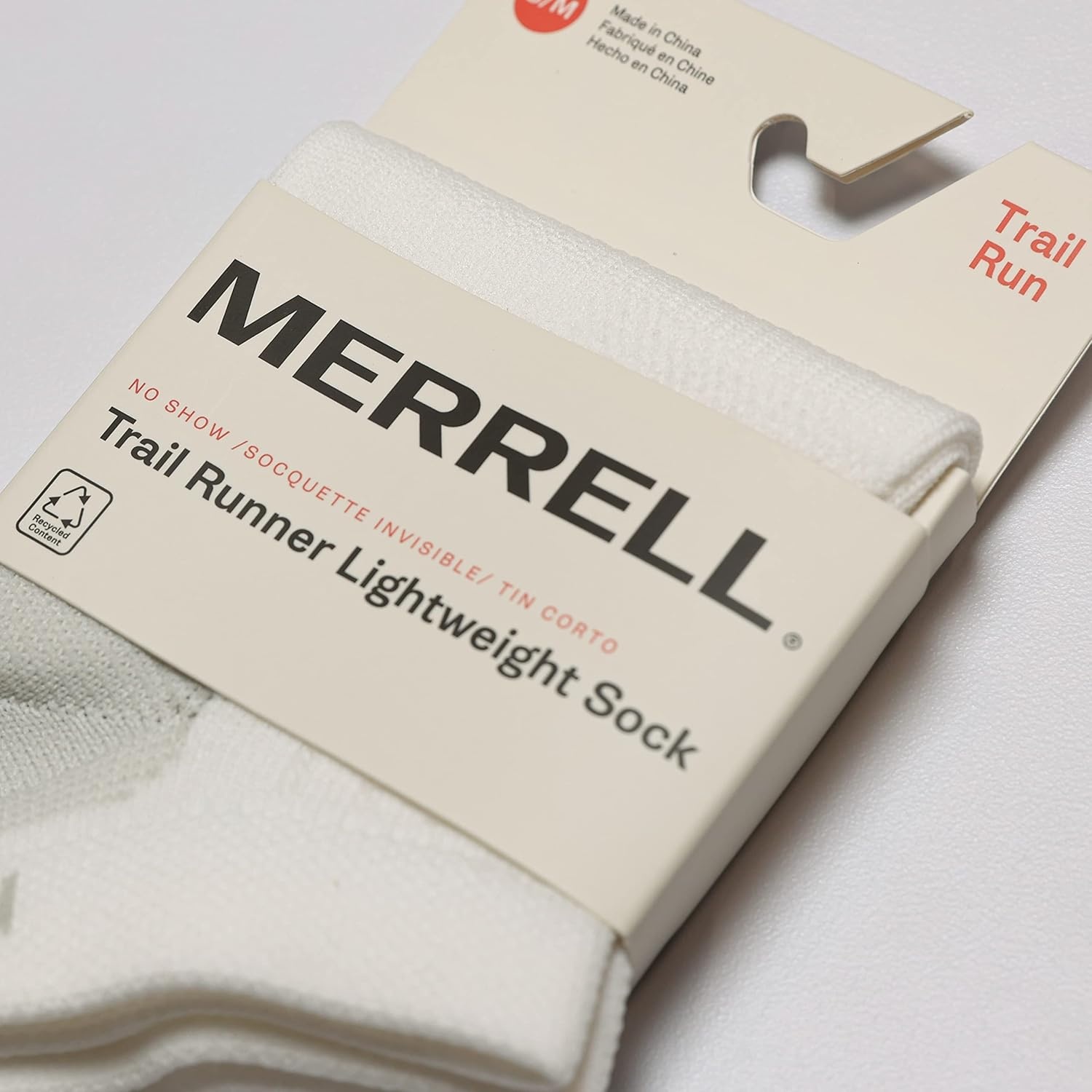 image:imageMerrell unisexadult Mens and Womens Trail Running Lightweight Socks Antislip Heel and Breathable MeshNo Show White