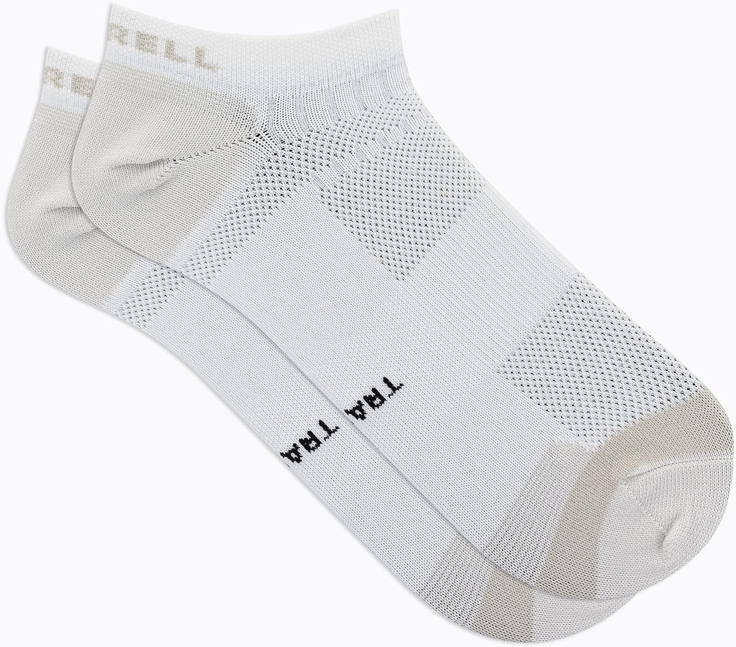 image:imageMerrell unisexadult Mens and Womens Trail Running Lightweight Socks Antislip Heel and Breathable MeshNo Show White