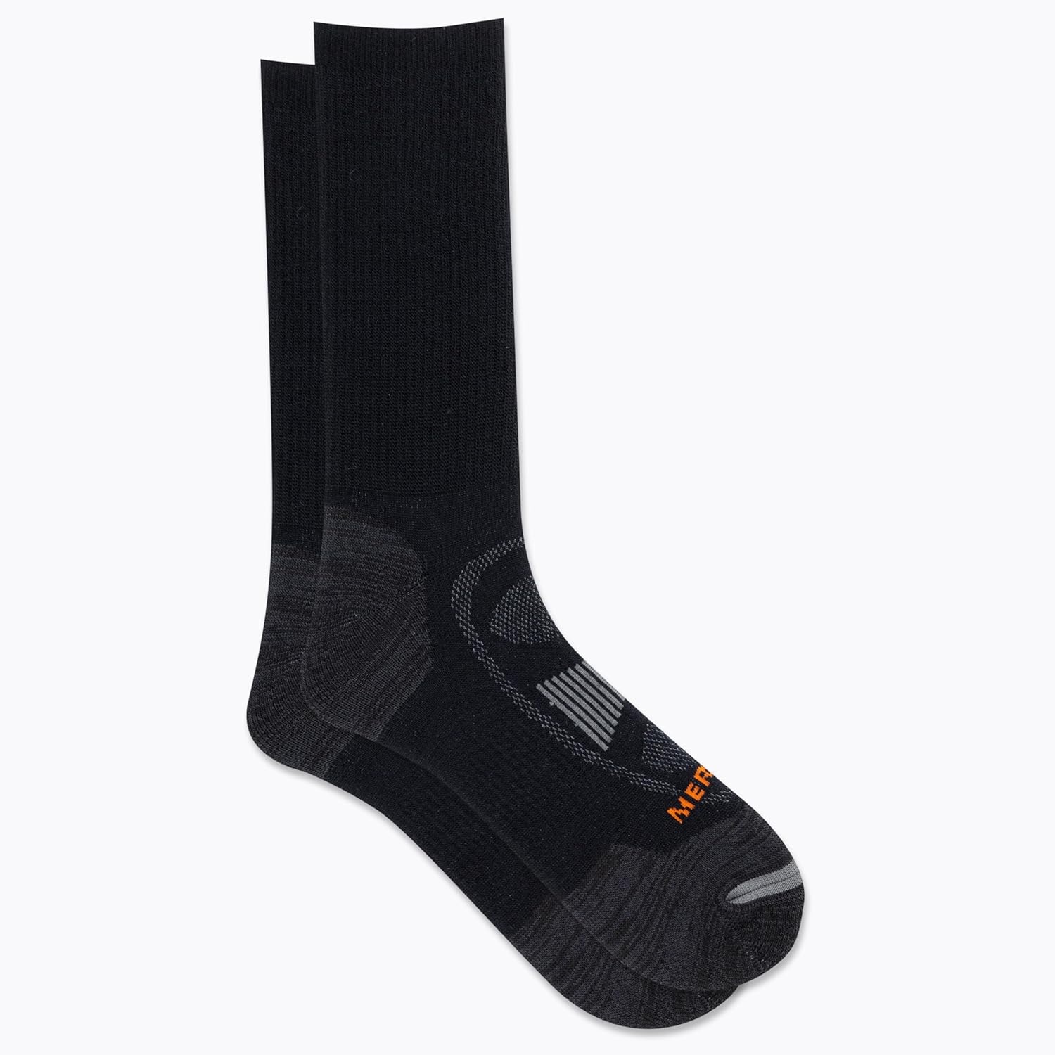 image:imageMerrell unisexadult Mens and Womens Zoned Cushioned Wool Hiking Crew Socks Breathable Arch SupportBlack