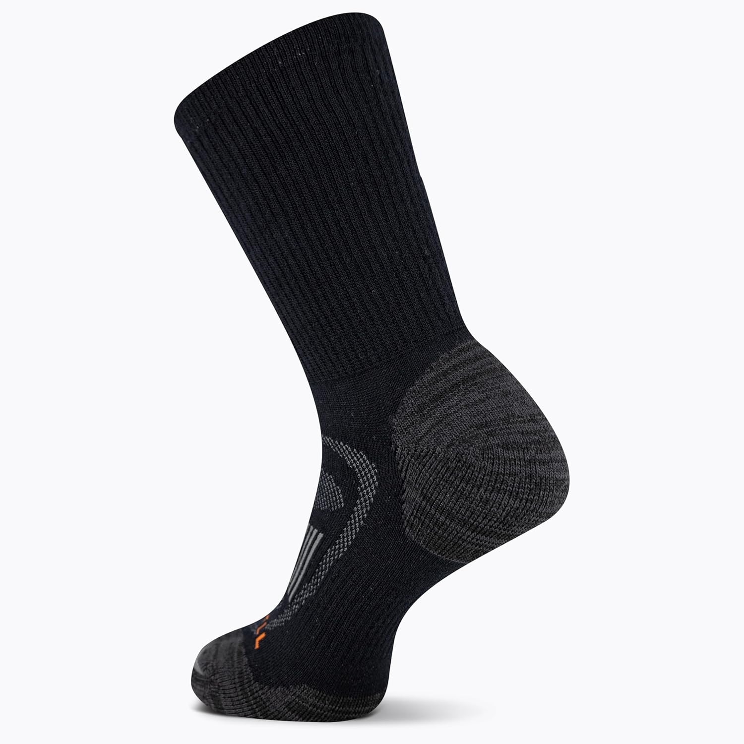 image:imageMerrell unisexadult Mens and Womens Zoned Cushioned Wool Hiking Crew Socks Breathable Arch SupportBlack