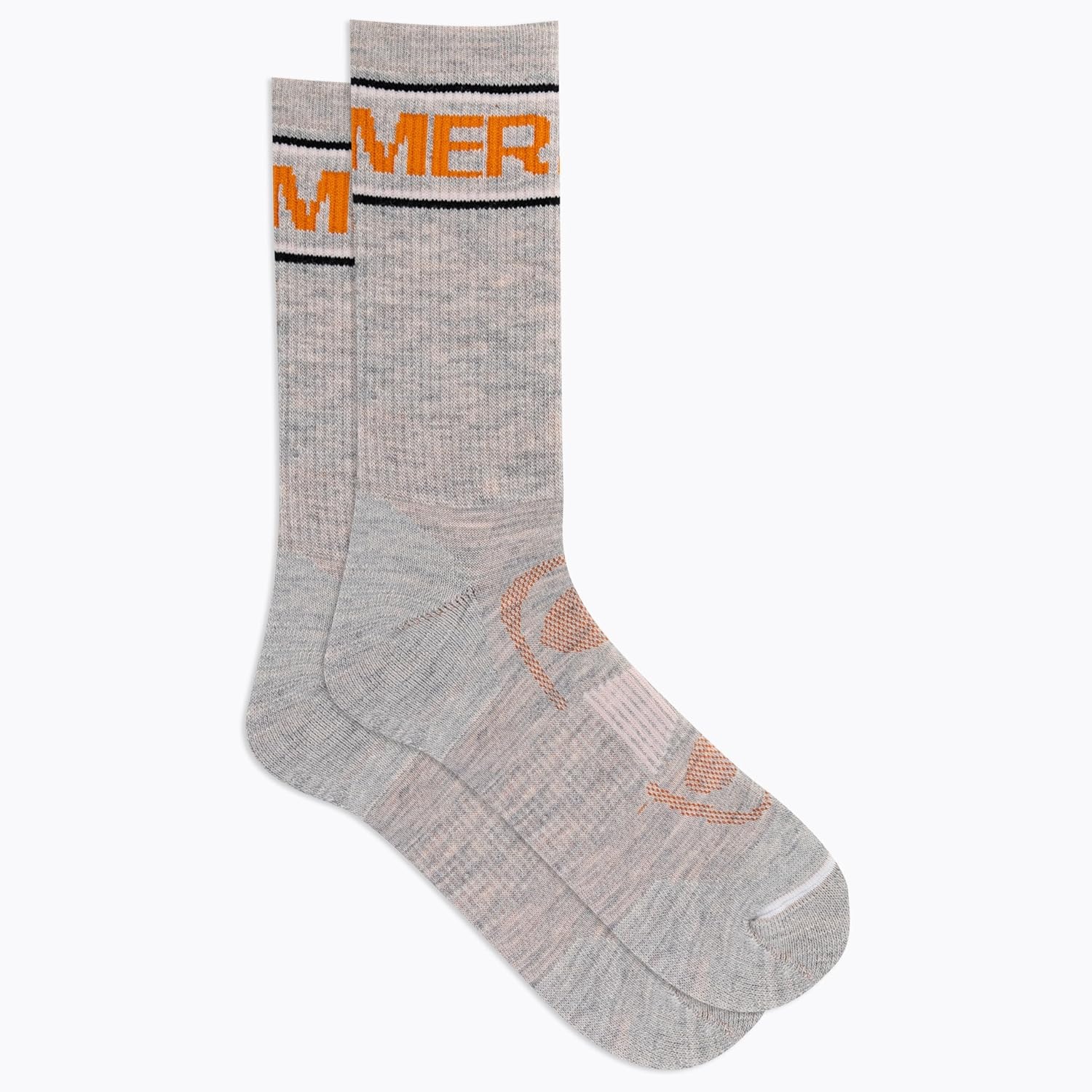 image:imageMerrell unisexadult Mens and Womens Zoned Cushioned Wool Hiking Crew Socks Breathable Arch SupportGray