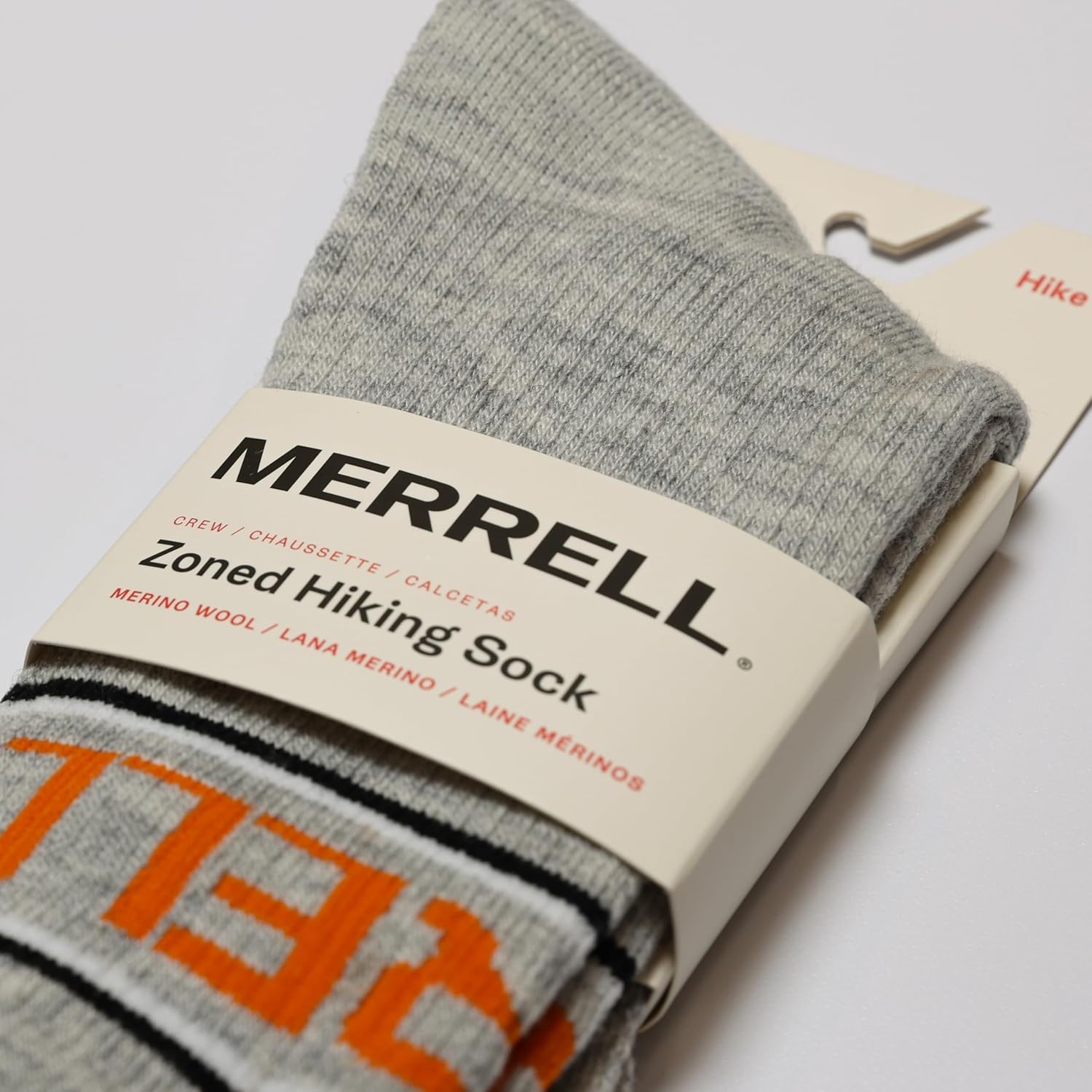 image:imageMerrell unisexadult Mens and Womens Zoned Cushioned Wool Hiking Crew Socks Breathable Arch SupportGray