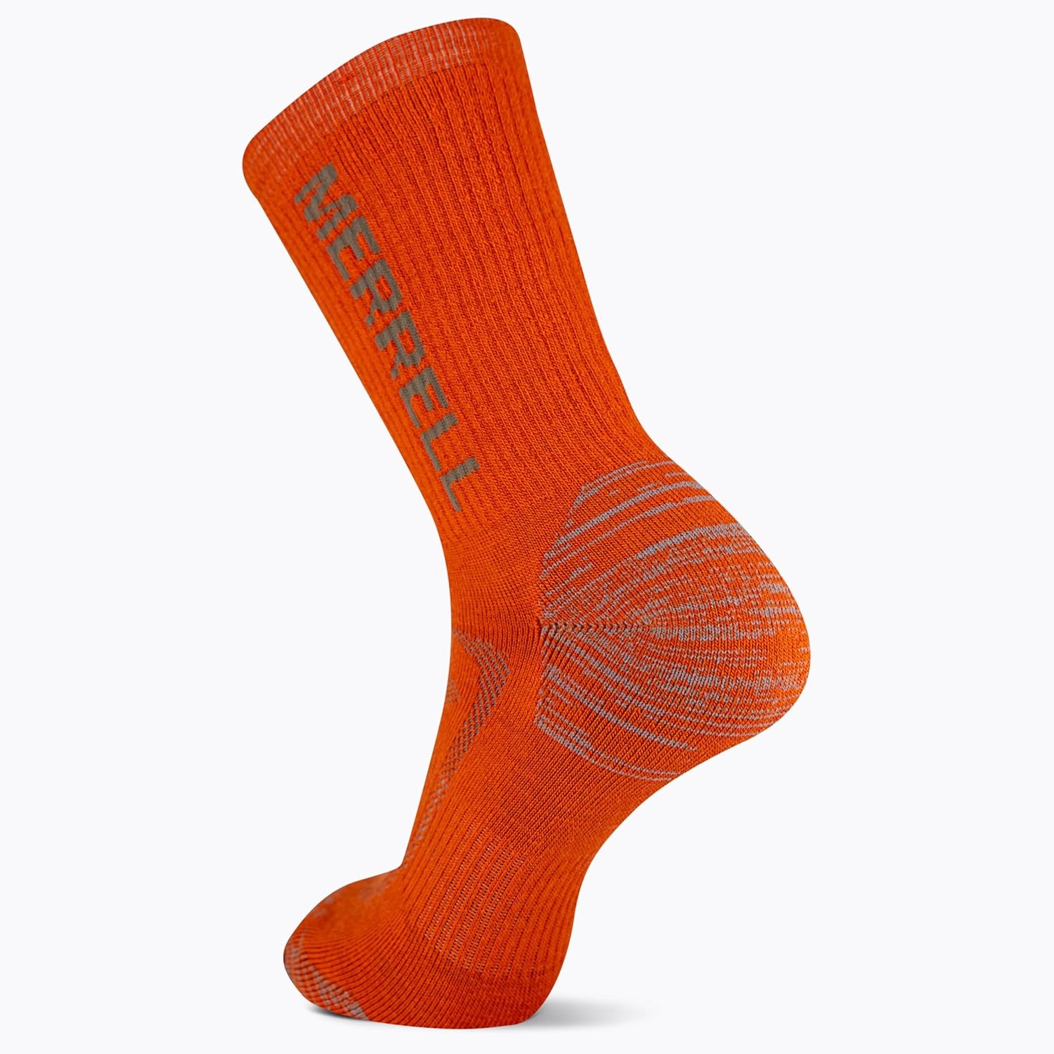 image:imageMerrell unisexadult Mens and Womens Zoned Cushioned Wool Hiking Crew Socks Breathable Arch SupportOrange