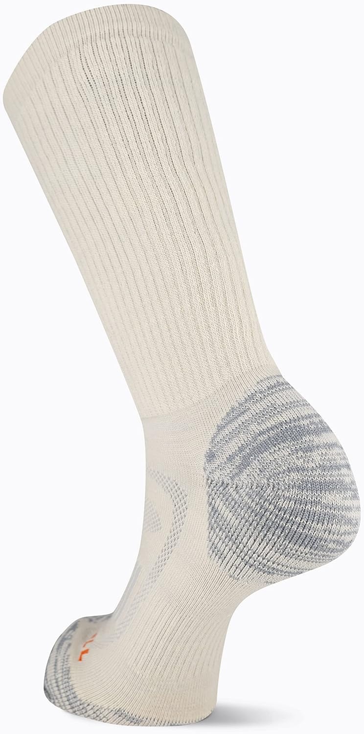 image:imageMerrell unisexadult Mens and Womens Zoned Cushioned Wool Hiking Crew Socks Breathable Arch SupportWhisper White