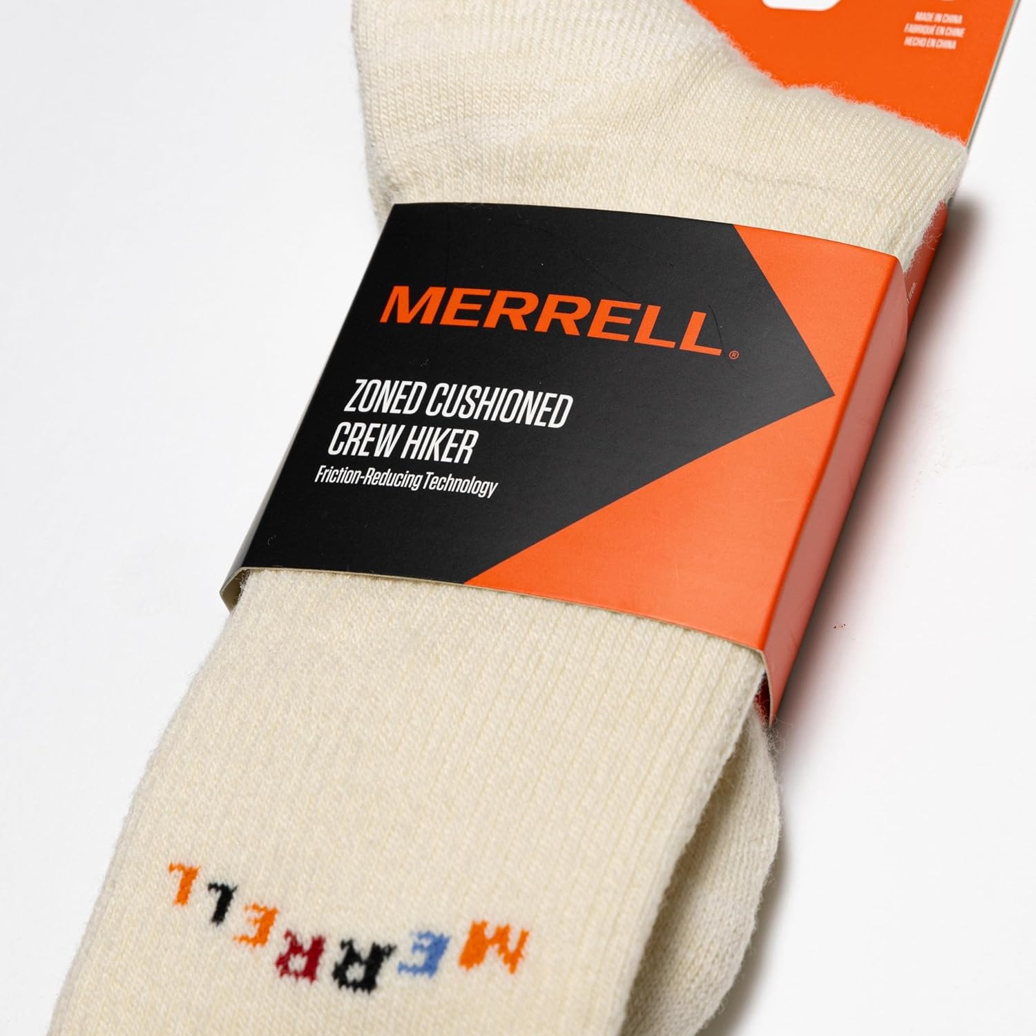 image:imageMerrell unisexadult Mens and Womens Zoned Cushioned Wool Hiking Crew Socks Breathable Arch SupportWhite