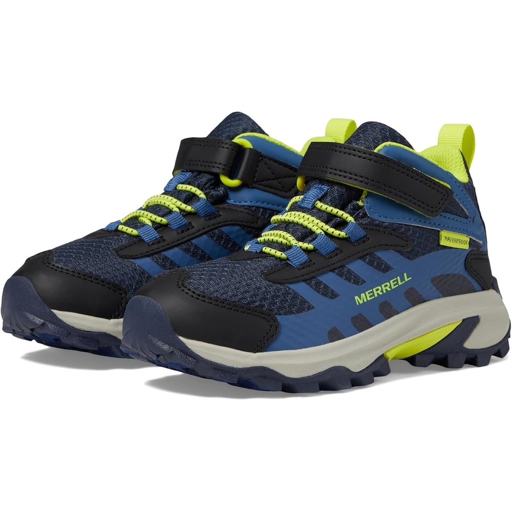 image:imageMerrell Kids Moab Speed 2 Mid AC Waterproof Little KidBig KidNavyHi Viz
