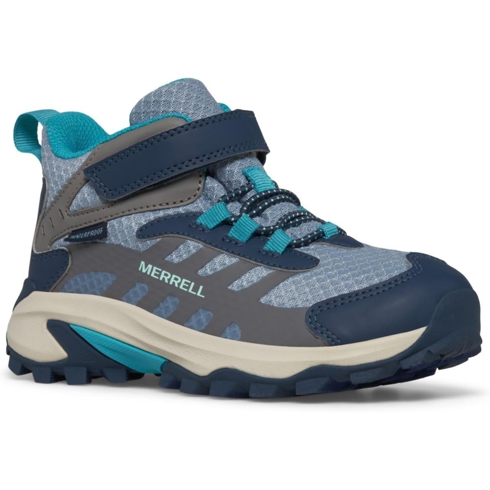 image:imageMerrell Kids Moab Speed 2 Mid AC Waterproof Little KidBig KidStoneBlueTurq