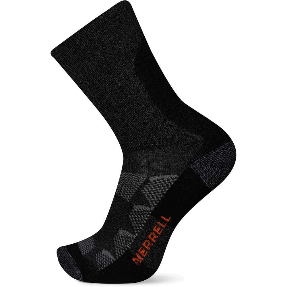 image:imageMerrell Mens and Womens MOAB Hiking Midweight Cushion Socks  Unisex Coolmax Moisture Management and Arch SupportCrew  Charcoal