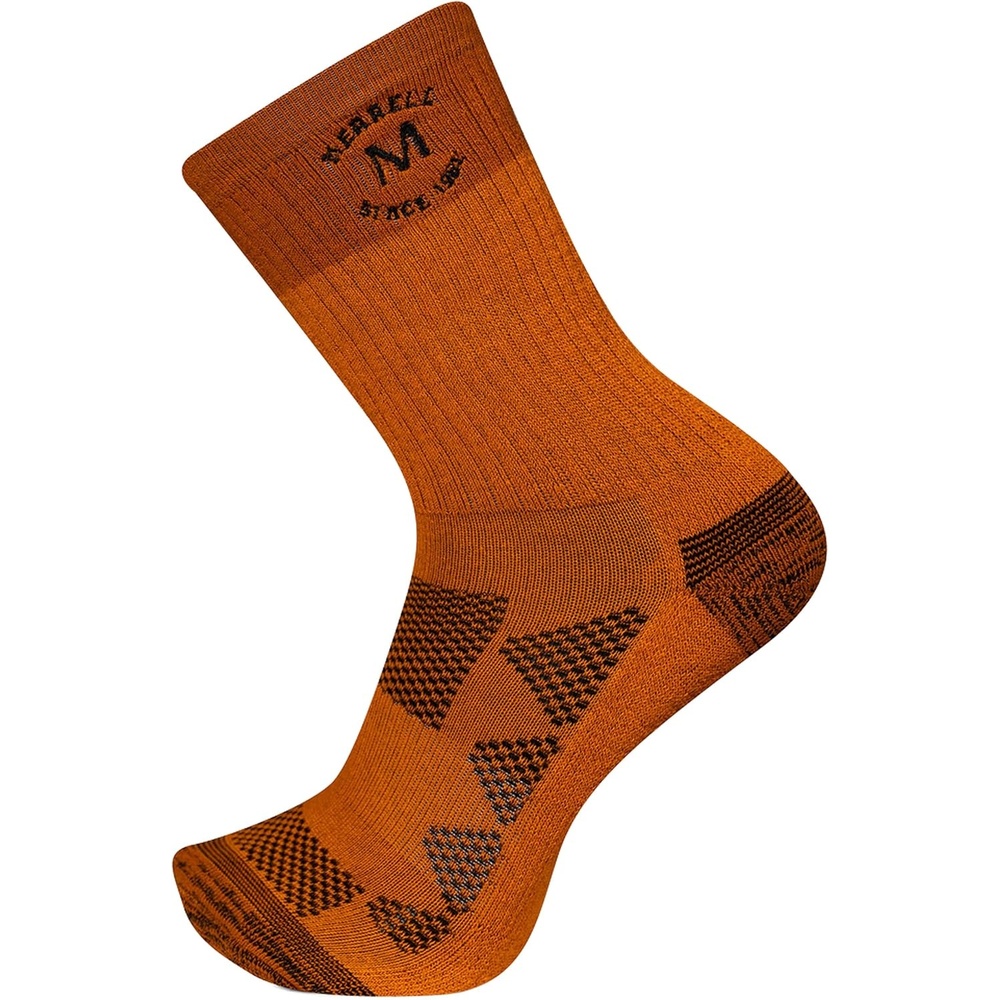 image:imageMerrell Mens and Womens MOAB Hiking Midweight Cushion Socks  Unisex Coolmax Moisture Management and Arch SupportCrew  Orange