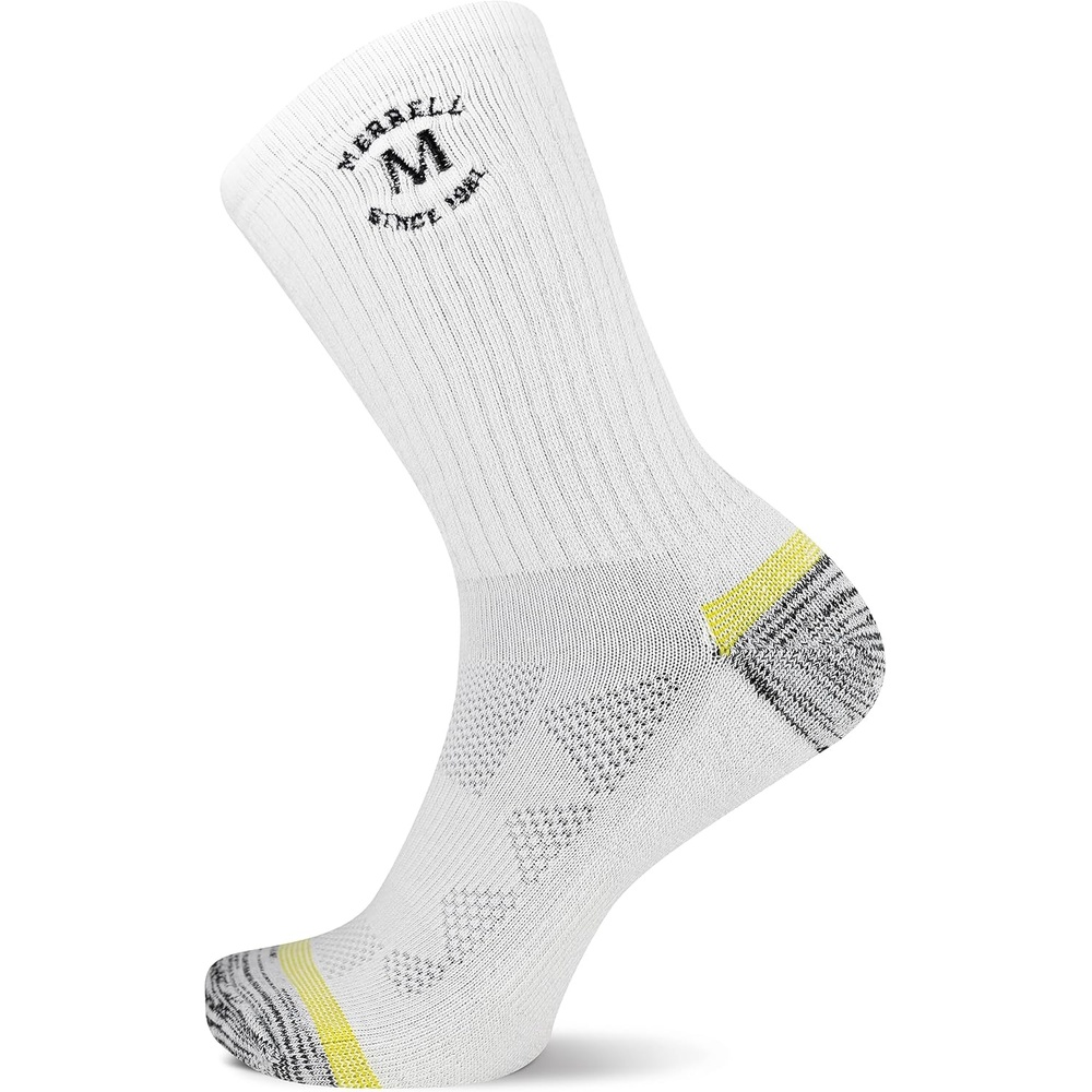 image:imageMerrell Mens and Womens MOAB Hiking Midweight Cushion Socks  Unisex Coolmax Moisture Management and Arch SupportCrew  Since 1981 White