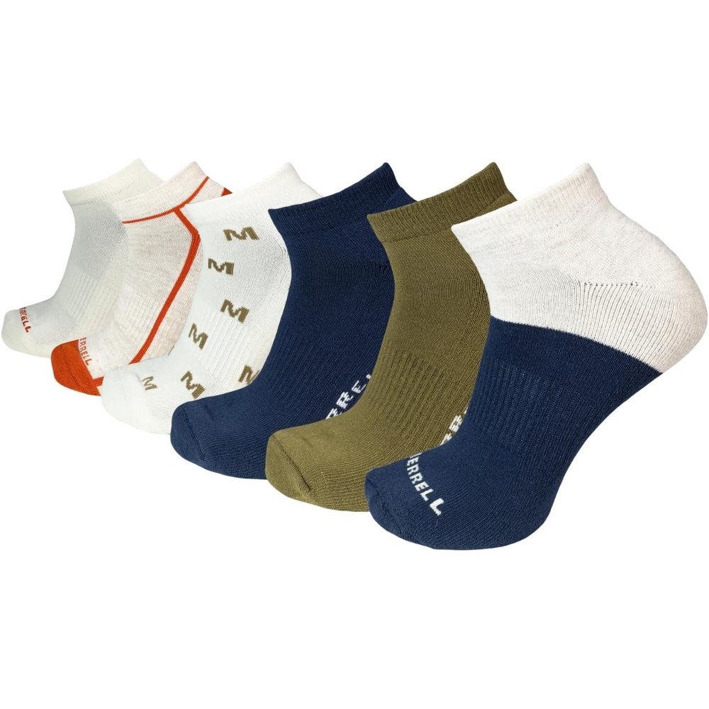 image:imageMerrell Mens and Womens Wool Everyday Hiking Socks  3 Pair Pack  Cushion Arch Support amp Moisture WickingNavy Assorted 6 Pairs
