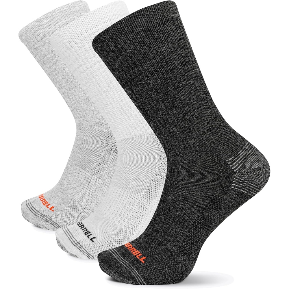 image:imageMerrell Repreve Cushioned Hiker Crew Socks 3 PairGray Assorted
