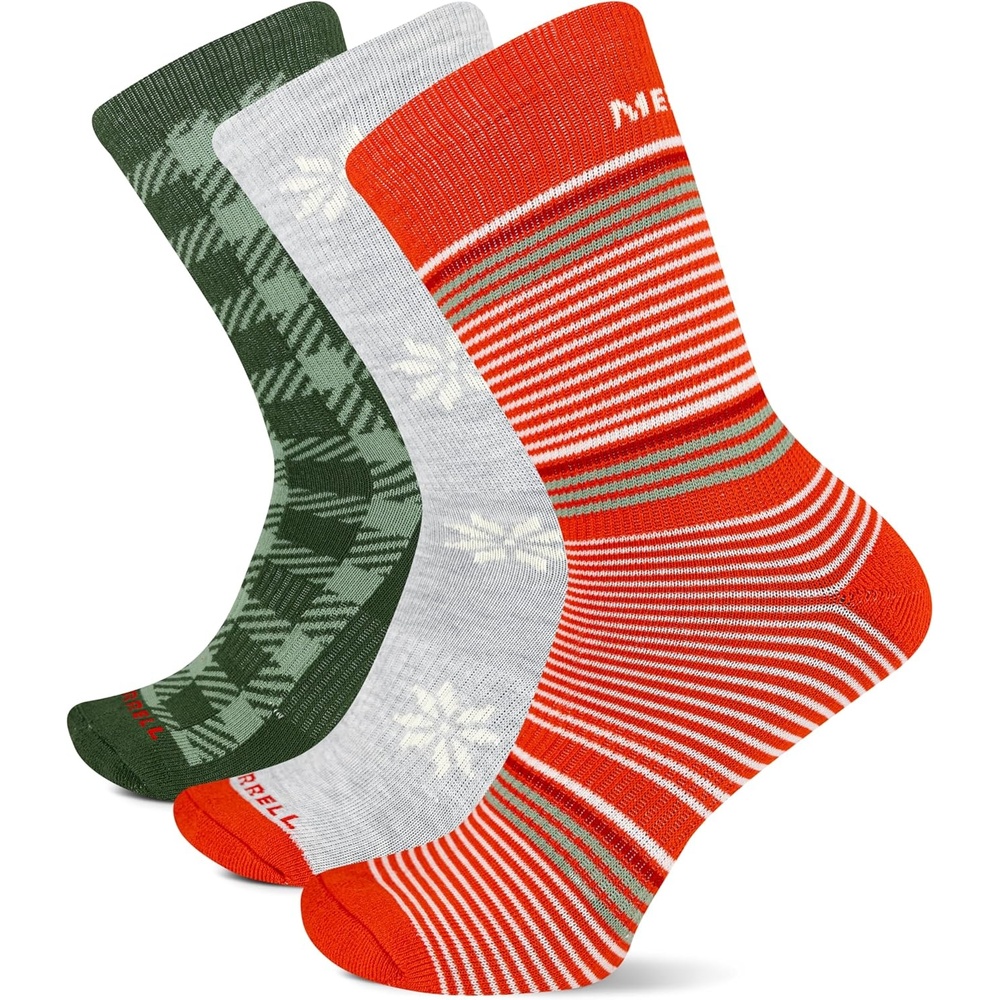 image:imageMerrell Repreve Cushioned Hiker Crew Socks 3 PairHoliday Assorted