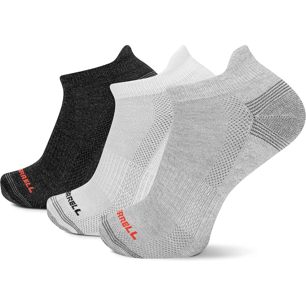 image:imageMerrell Unisex Adult Cushioned Low Cut Tab Socks 3PairGray Assorted