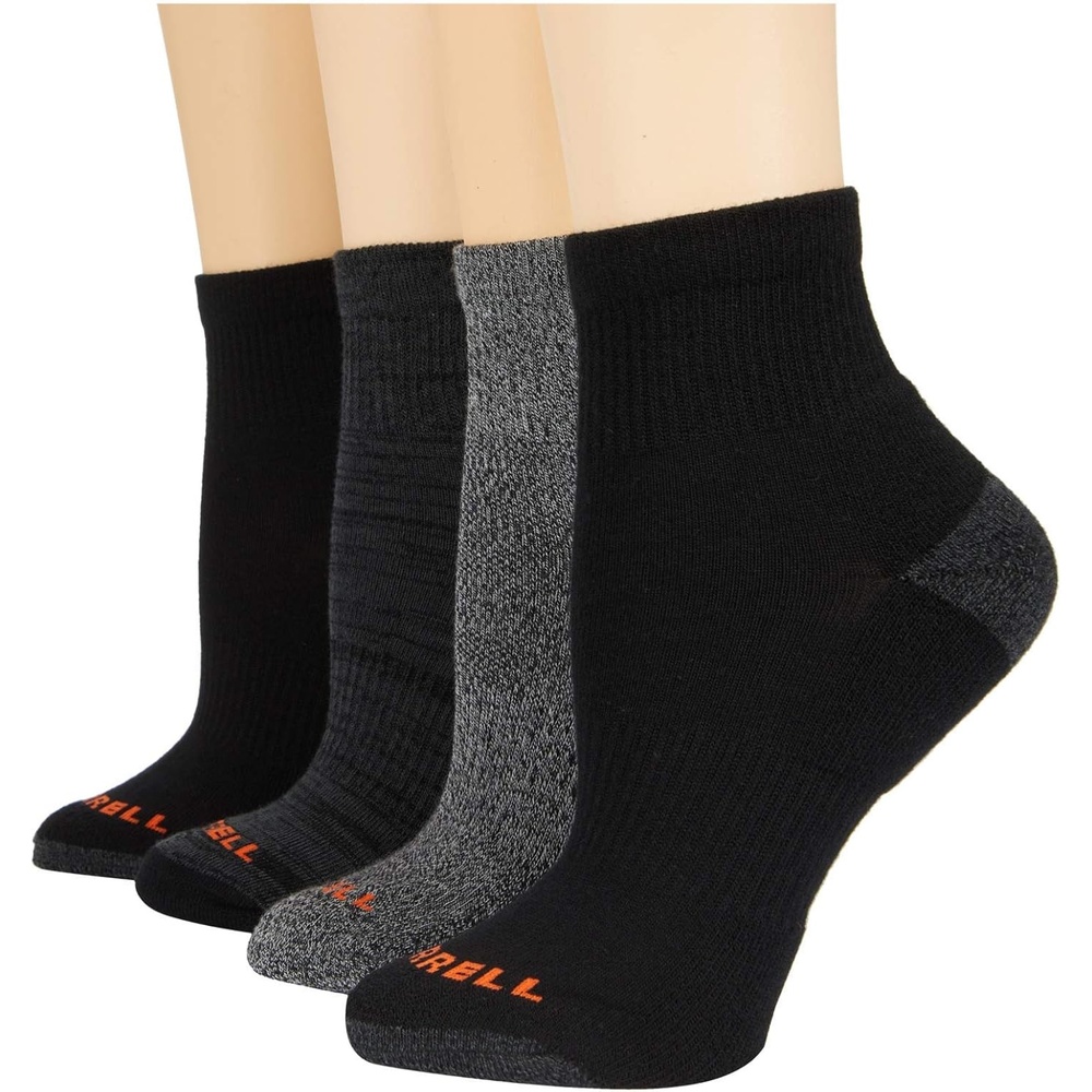 image:imageMerrell Unisex Adult Mens and Womens Cushioned Midweight Ankle Socks 4 8 12 Pairs Moisture WickingBlack 4 Pairs