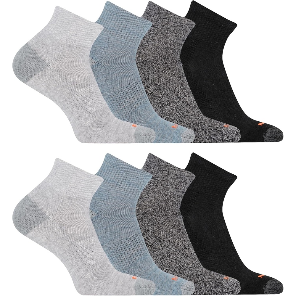 image:imageMerrell Unisex Adult Mens and Womens Cushioned Midweight Ankle Socks 4 8 12 Pairs Moisture WickingGray 8 Pairs