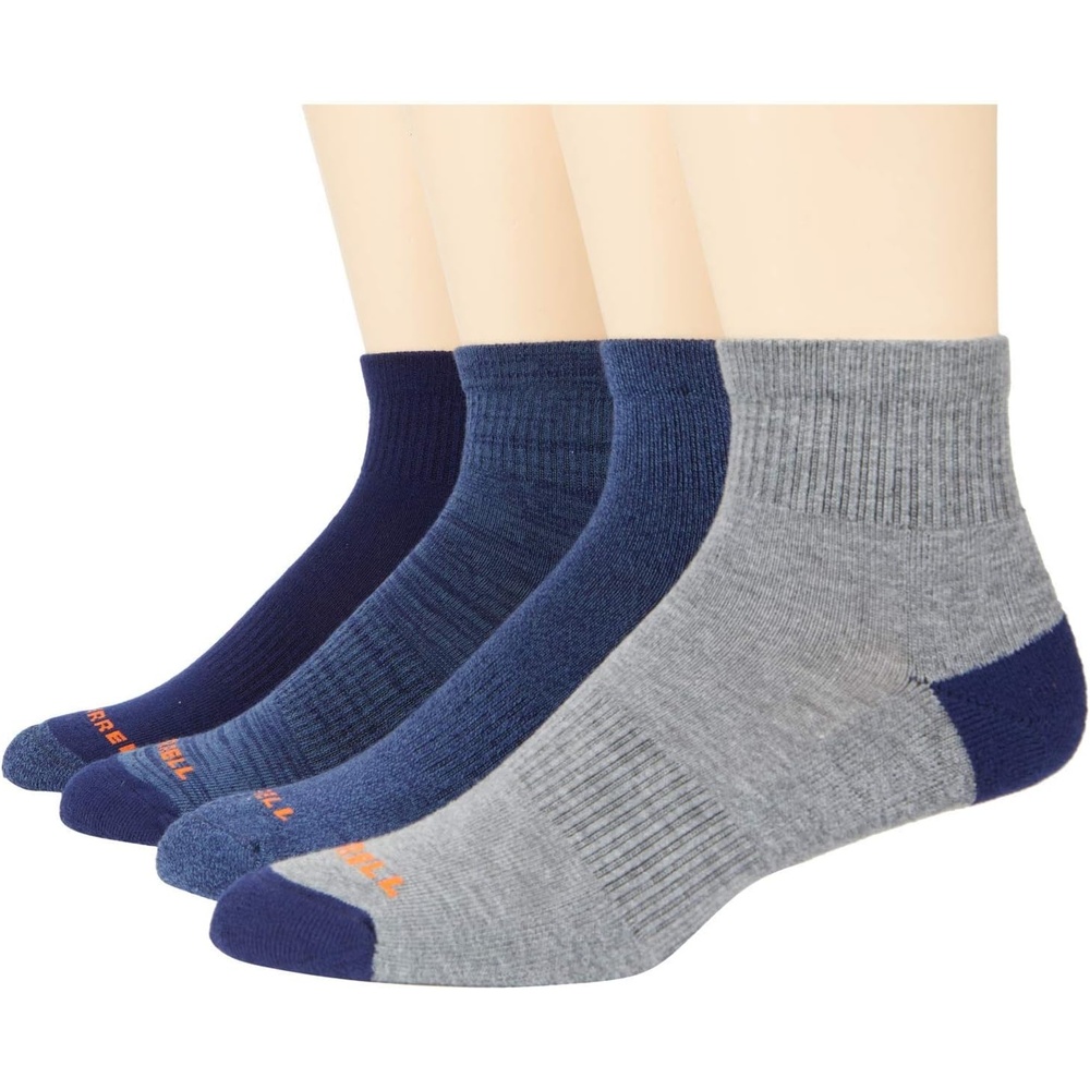 image:imageMerrell Unisex Adult Mens and Womens Cushioned Midweight Ankle Socks 4 8 12 Pairs Moisture WickingNavy Assorted