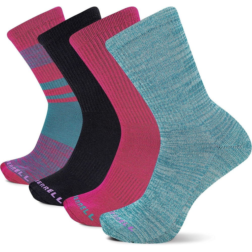 image:imageMerrell Unisex Adult Mens and Womens Cushioned Midweight Ankle Socks 4 8 12 Pairs Moisture WickingPink Assorted 4 Pairs