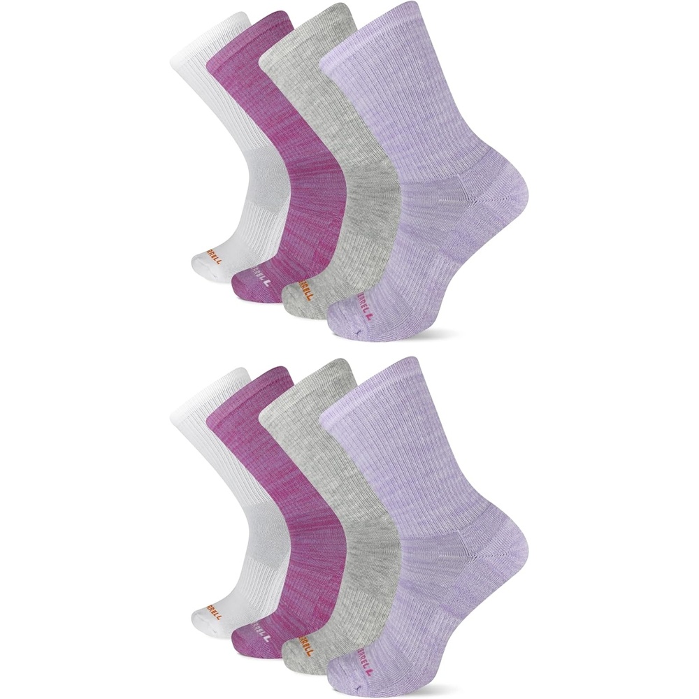 image:imageMerrell Unisex Adult Mens and Womens Cushioned Midweight Ankle Socks 4 8 12 Pairs Moisture WickingPurple 8 Pairs
