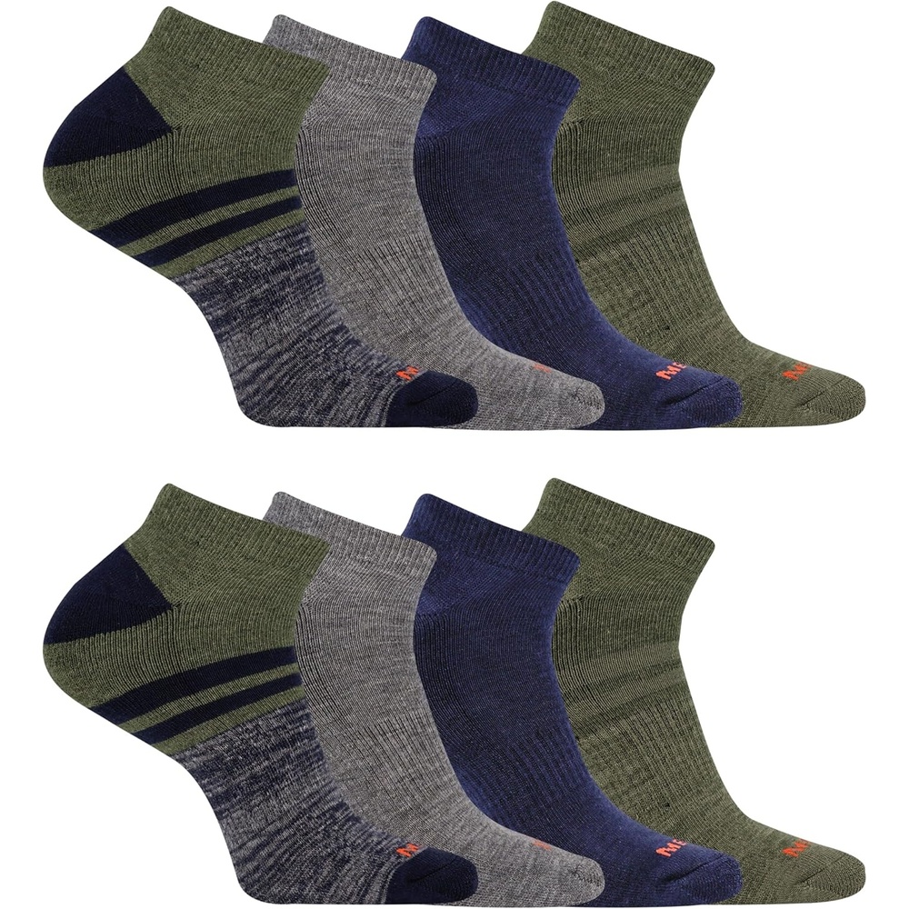 image:imageMerrell Unisex Adult Mens and Womens Cushioned Midweight Low Cut Socks 4 amp 12 Pairs Moisture WickingBlue 8 Pairs