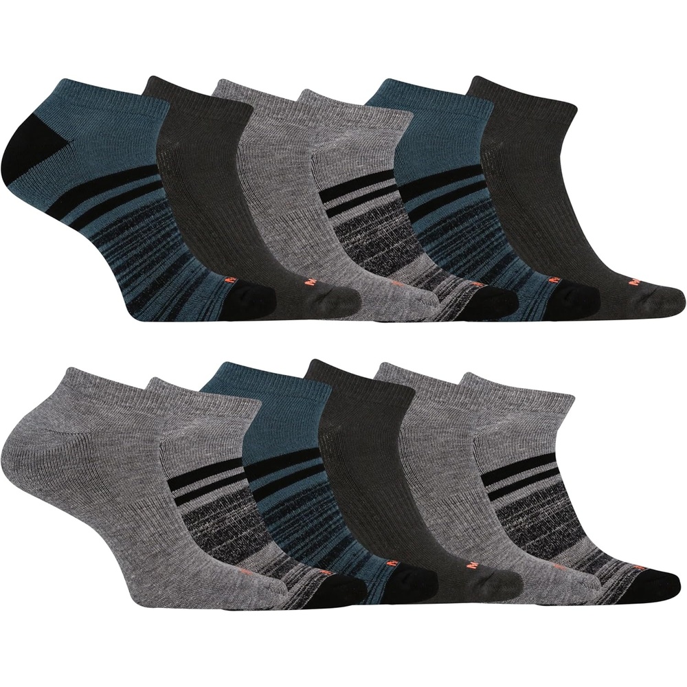 image:imageMerrell Unisex Adult Mens and Womens Cushioned Midweight Low Cut Socks 4 amp 12 Pairs Moisture WickingGreen