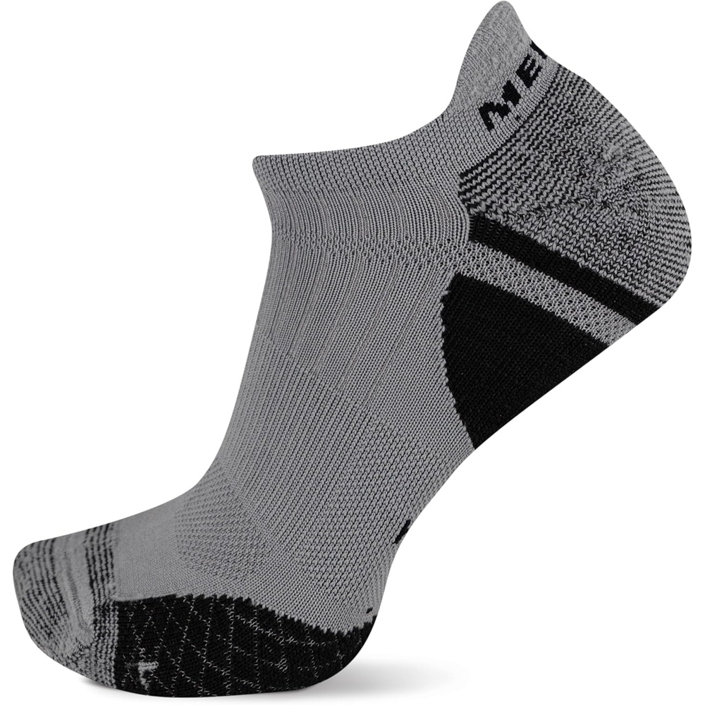 image:imageMerrell Unisex Adult Mens and Womens Trail Running Cushioned Socks Antislip Heel amp Arch CompressionLow Cut Tab GrayBlack