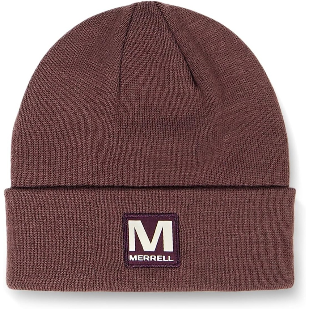 image:imageMerrell Unisex Adult Patch Beanie Classic DoubleLayer Knit Hat with Cuff for Slopes amp City WarmthEggplant