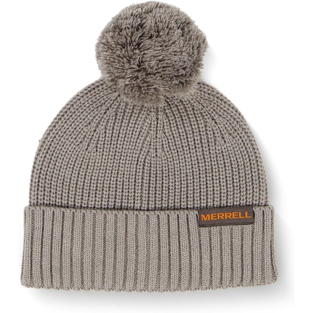 image:imageMerrell Unisex Adult Wanderer Beanie with Pom Pom Crown Knit Beanie with Cuff Trail amp StyleLight Grey Heather