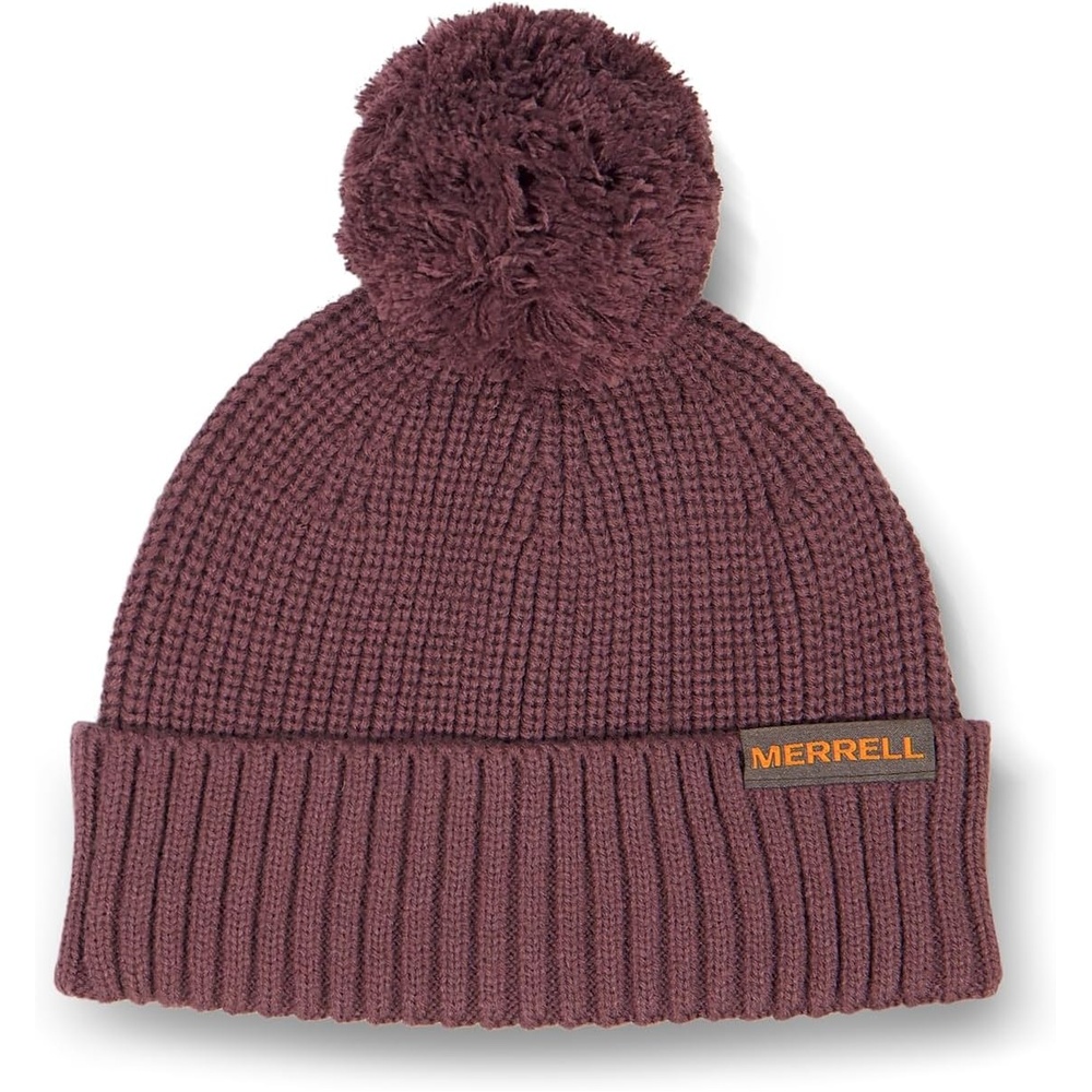 image:imageMerrell Unisex Adult Wanderer Beanie with Pom Pom Crown Knit Beanie with Cuff Trail amp StyleOxblood