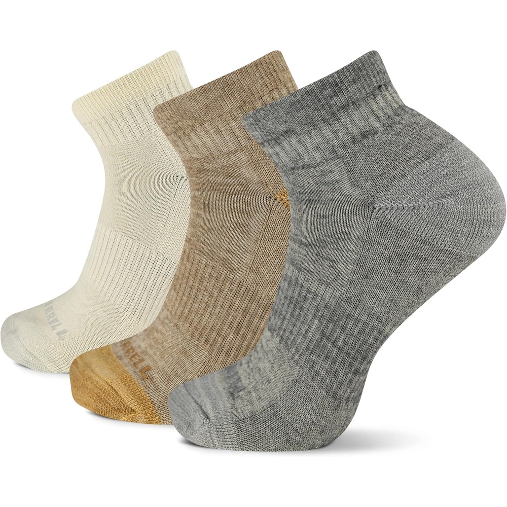 image:imageMerrell Unisex Adult Wool Hiking Ankle Socks 6PairsLight Tan Assorted 3 Pairs