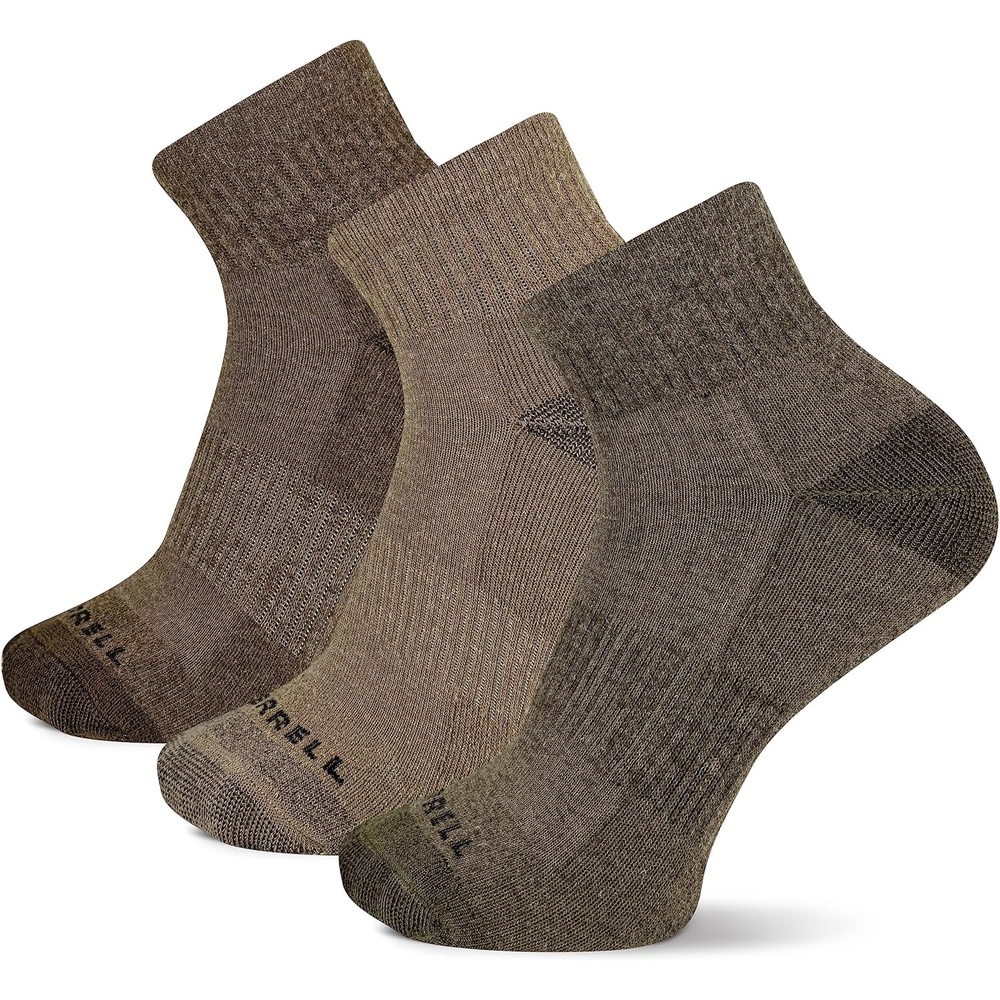 image:imageMerrell Unisex Adult Wool Hiking Ankle Socks 6PairsOlive Assorted 3 Pairs
