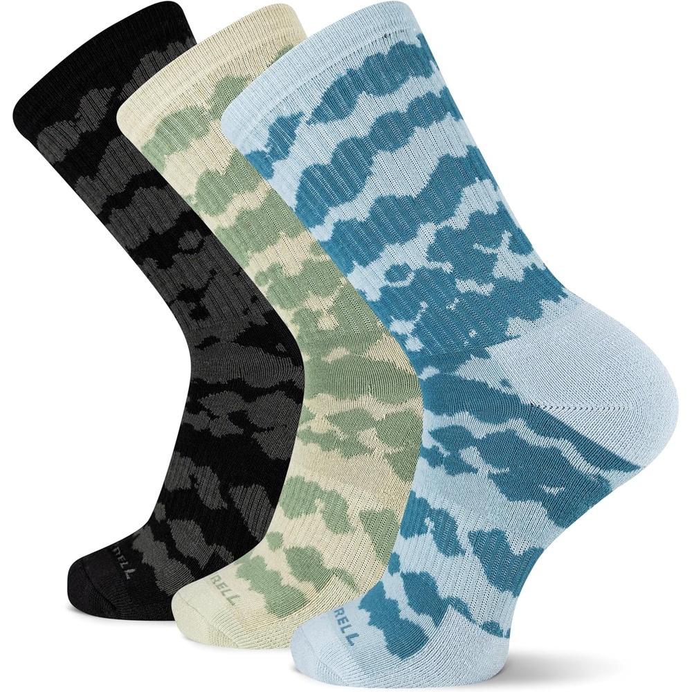 image:imageMerrell Unisex Adult Wool Hiking Crew Socks 3PackBlue Green Black