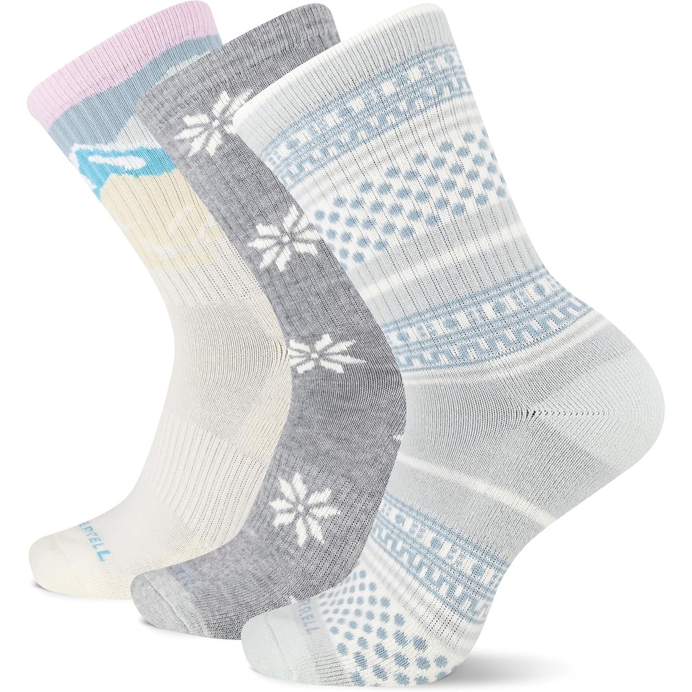 image:imageMerrell Unisex Adult Wool Hiking Crew Socks 3PackLight Grey Assorted 3 Pairs