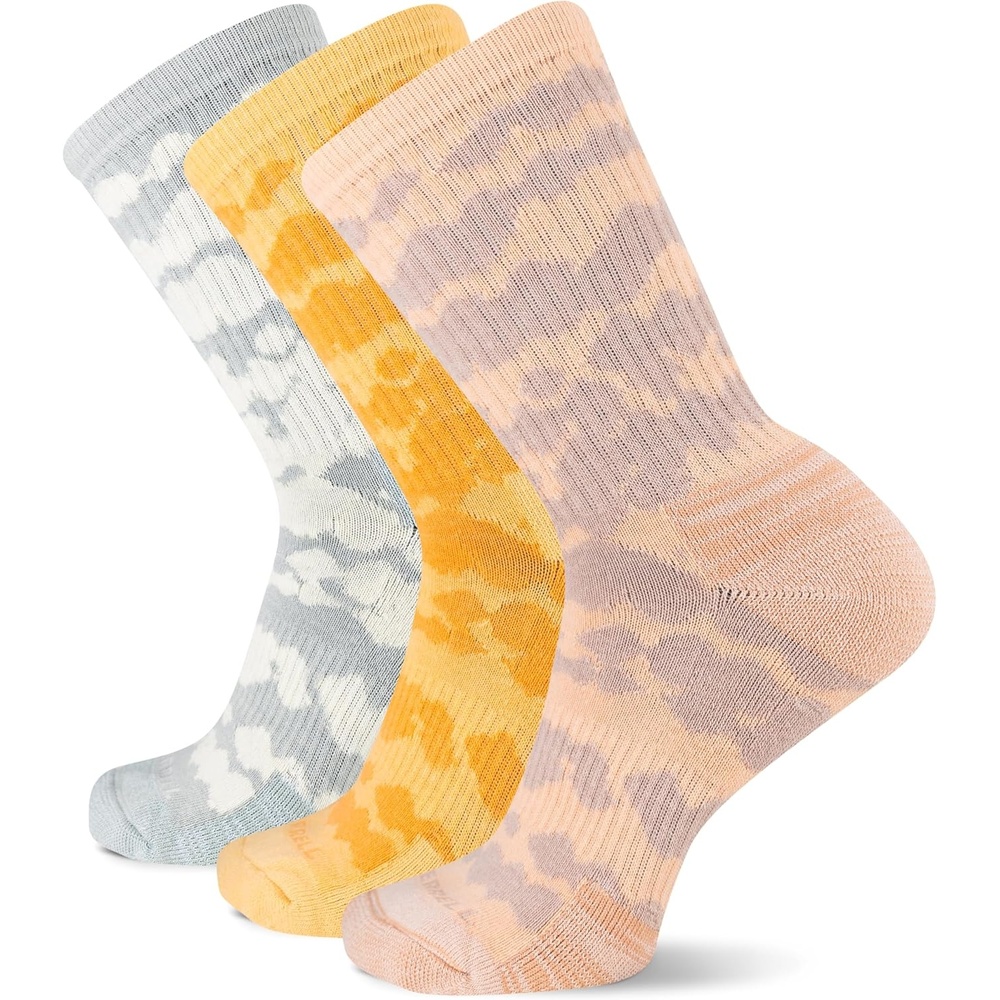 image:imageMerrell Unisex Adult Wool Hiking Crew Socks 3PackPeach Assorted