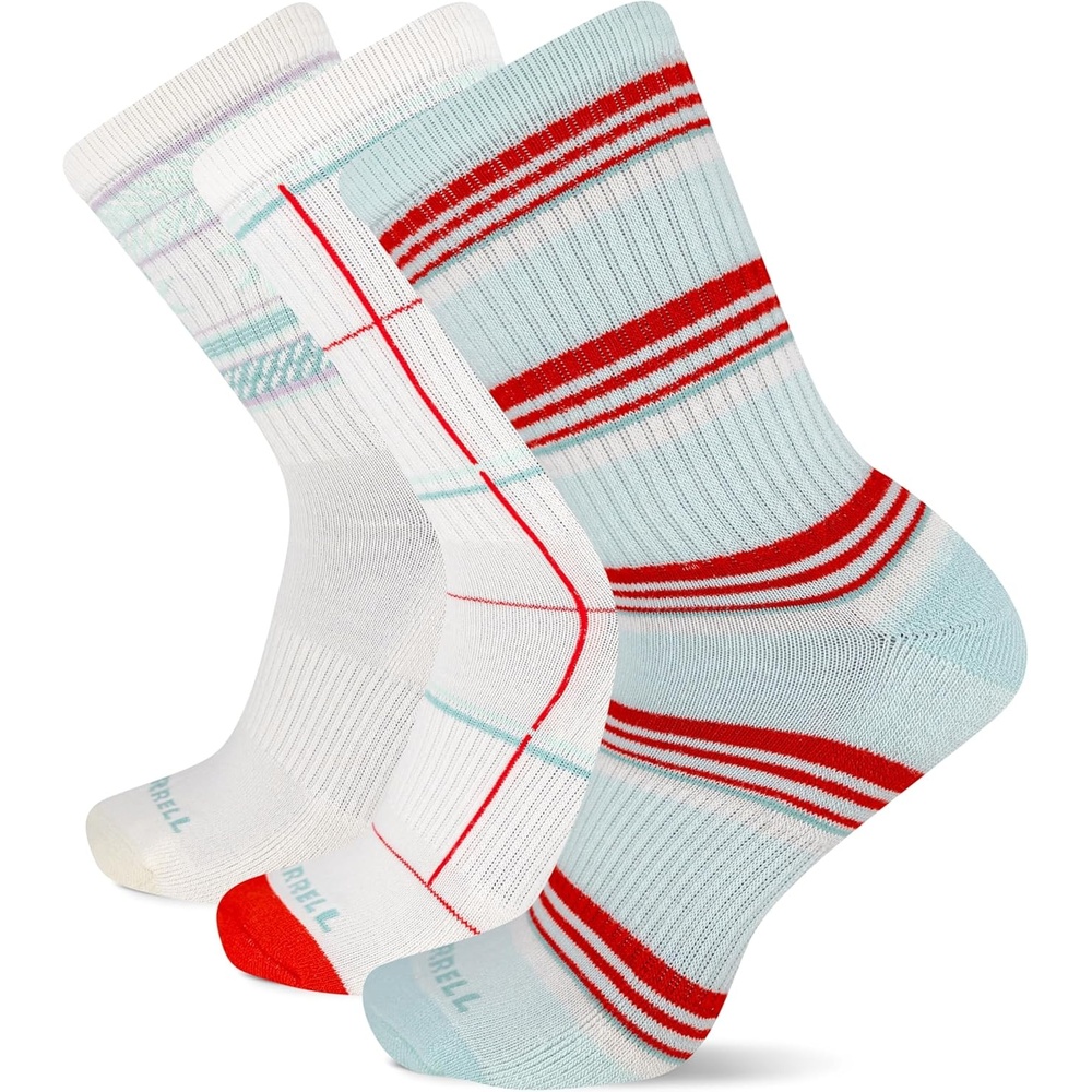 image:imageMerrell Unisex Adult Wool Hiking Crew Socks 3PackWhite Assorted 3 Pairs