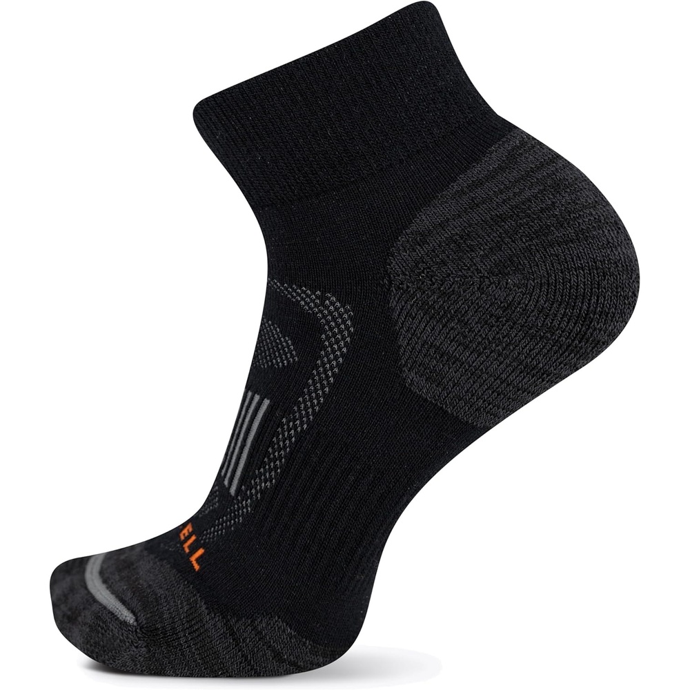 image:imageMerrell Unisex Mens and Womens Zoned Cushioned Wool Hiking Ankle Socks  Breathable Arch SupportBlack
