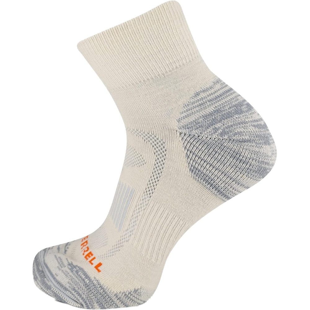 image:imageMerrell Unisex Mens and Womens Zoned Cushioned Wool Hiking Ankle Socks Breathable Arch SupportWhisper White