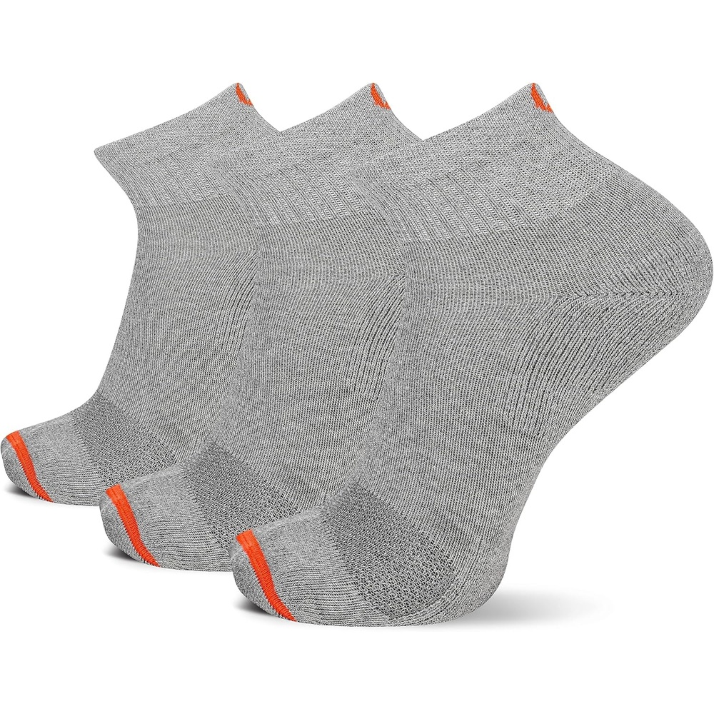 image:imageMerrell unisexadult Mens and Womens Cushioned Cotton Ankle Socks 3 amp 6 Pairs Breathable Mesh Comfort ZonesGray