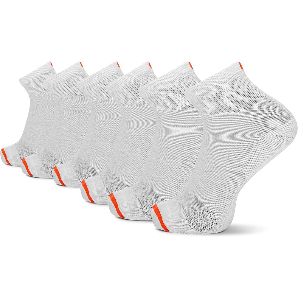 image:imageMerrell unisexadult Mens and Womens Cushioned Cotton Ankle Socks 3 amp 6 Pairs Breathable Mesh Comfort ZonesWhite 6 Pairs