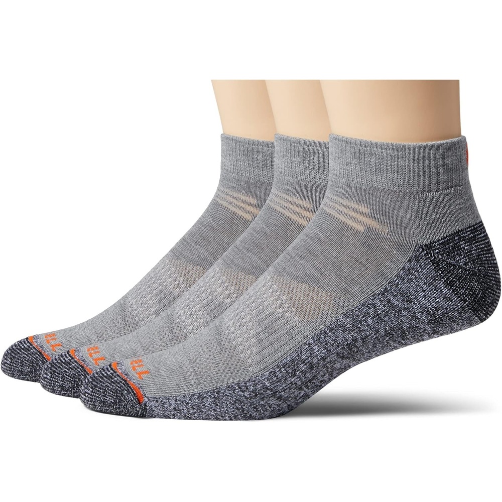 image:imageMerrell unisexadult Mens and Womens Lightweight Work Low Cut Socks 3 Pairs Repreve With Durable ReinforcementGray