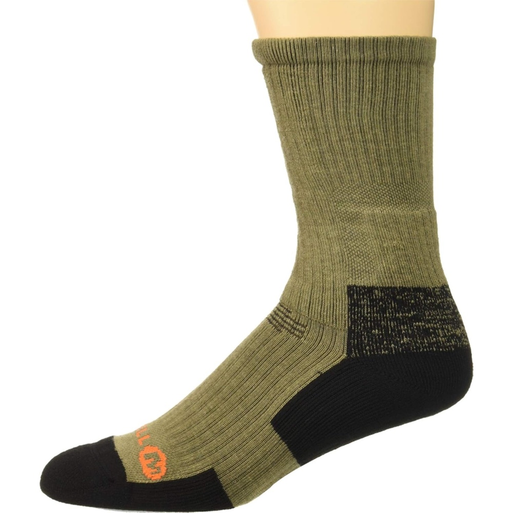 image:imageMerrell unisexadult Mens and Womens Merino Wool Tactical Crew Socks Arch Support Band and Moisture ManagementDark Brown