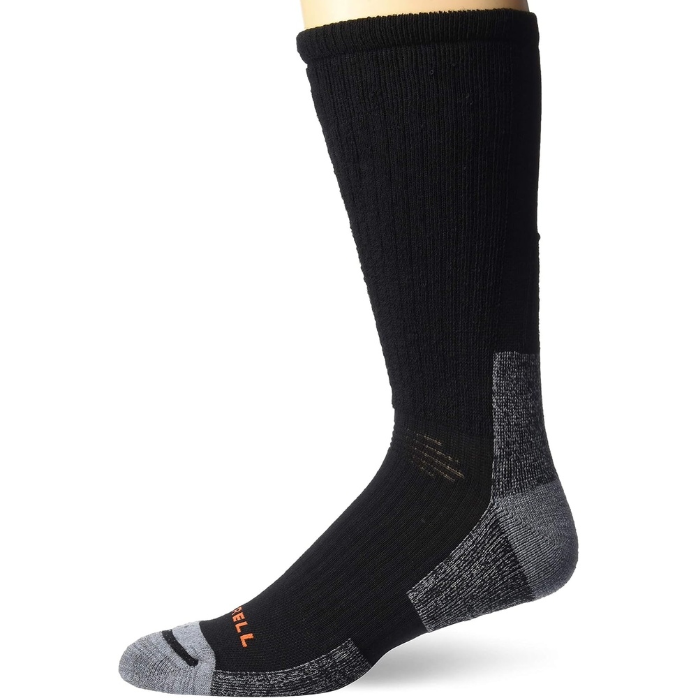 image:imageMerrell unisexadult Mens and Womens Merino Wool Tactical Crew Socks Arch Support Band and Moisture ManagementGray Black