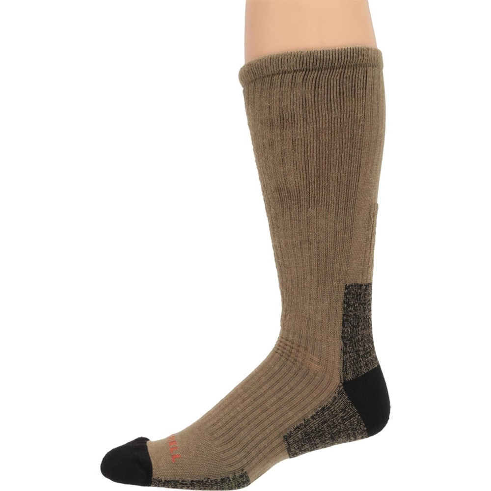 image:imageMerrell unisexadult Mens and Womens Merino Wool Tactical Crew Socks Arch Support Band and Moisture ManagementTan